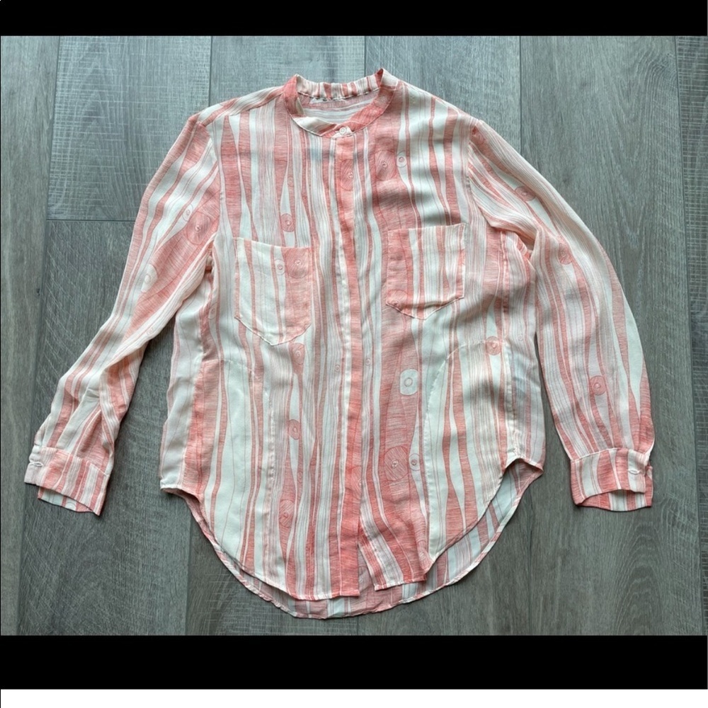Raquel Allegra Silk Button Down Shirt Size Small